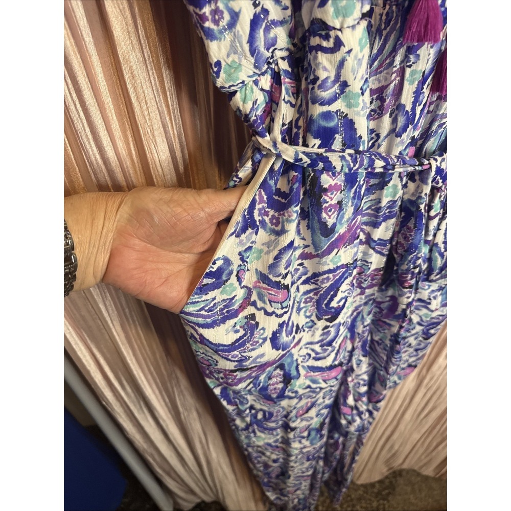 Kathy Ireland Fashion 360 Paradise Pleasure Jumpsuit Paisley Peacock Size 1X - Picture 3 of 16